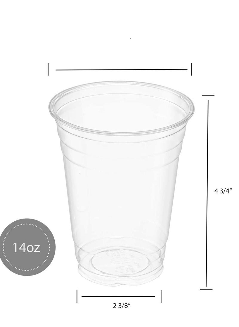 50 Sets 12 Oz Crystal Clear Plastic Cups With Dome lids - Image 2