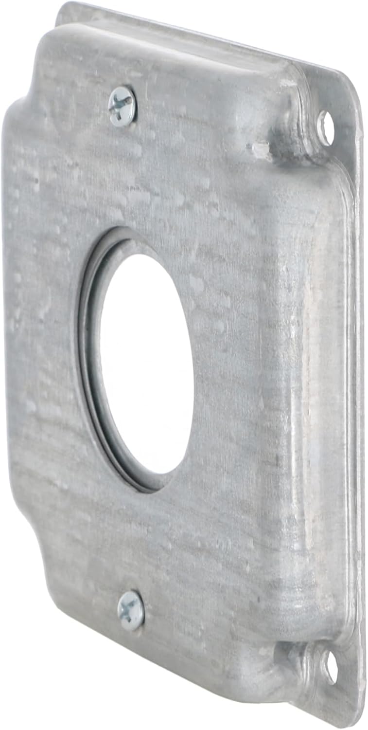 RACO 4 in. Square Cover, Universal Exposed Work, 1-Round Device, 3-in-1 Plates - Image 3