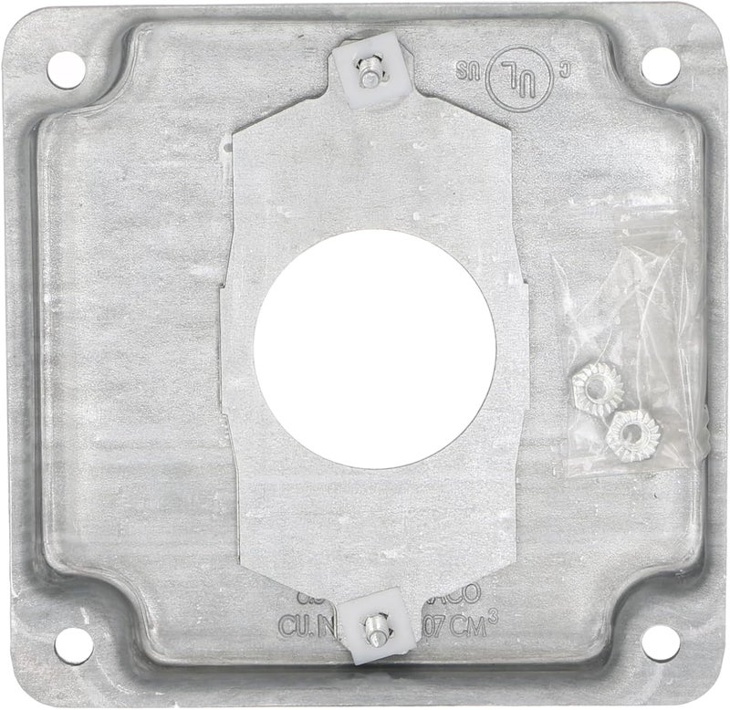 RACO 4 in. Square Cover, Universal Exposed Work, 1-Round Device, 3-in-1 Plates - Image 4