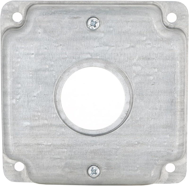 RACO 4 in. Square Cover, Universal Exposed Work, 1-Round Device, 3-in-1 Plates - Image 2