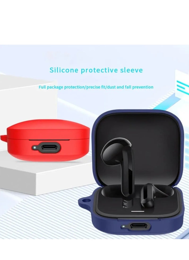 Generic Earphone Case For XiaoMi Redmi Buds 6 Active Cartoon Silicone Headphone Case Shockproof With Hook Earbuds Accessories (Blue)  - Image 3