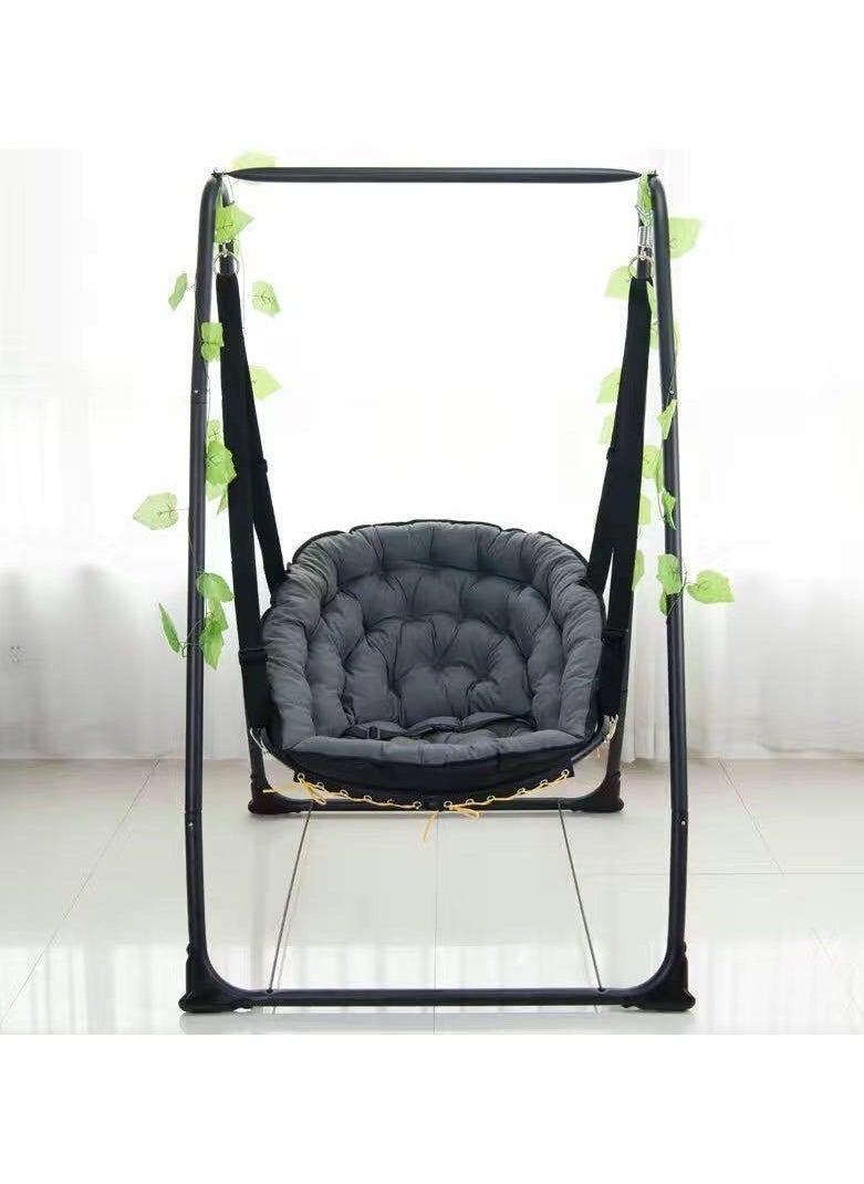 Generic Indoor Or Outdoor Hanging Swing With Frame Hammock Chair For Adult And Kids Comes With Black Stand  - Image 1