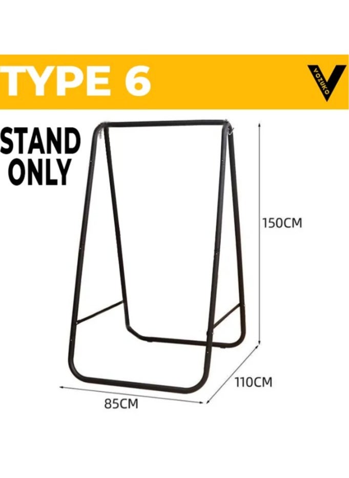 Generic Indoor Or Outdoor Hanging Swing With Frame Hammock Chair For Adult And Kids Comes With Black Stand  - Image 2