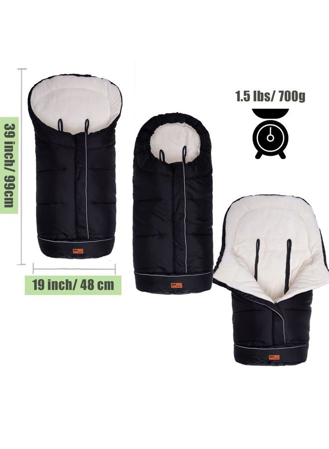KZ Dotnz Winter Warm Stroller Footmuff, Waterproof Baby Stroller Bunting Bag, Centre and Botton Open for Easy in&Out, Universal Fit All Strollers, Pram - Image 2