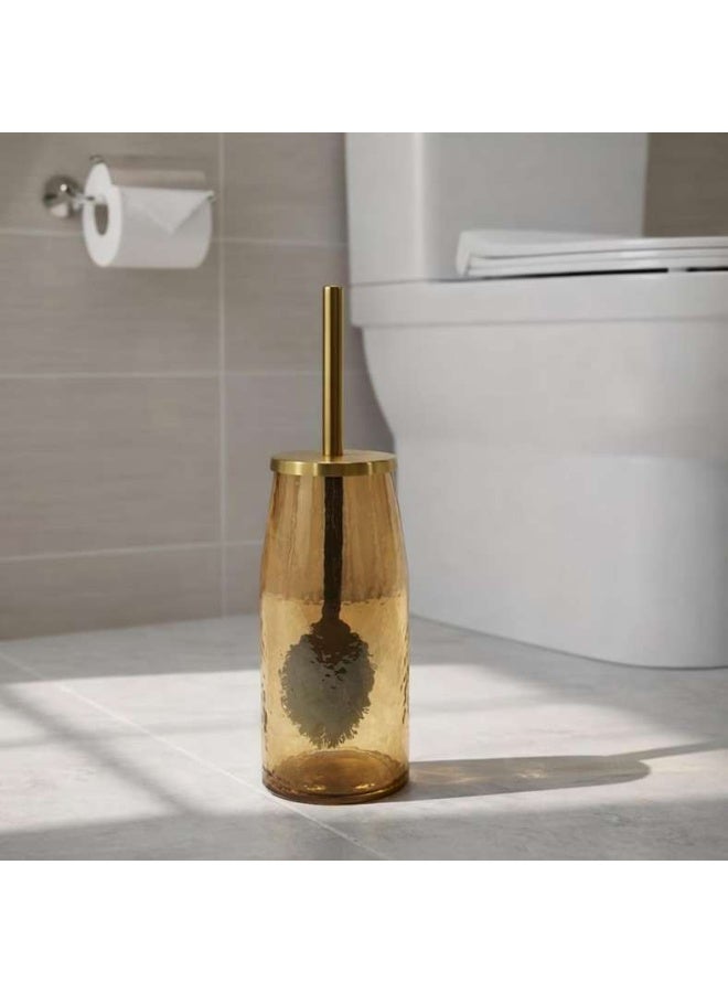 Pan Home حامل فرشاة المرحاض الزجاجي إنجما - ذهبي - Image 1