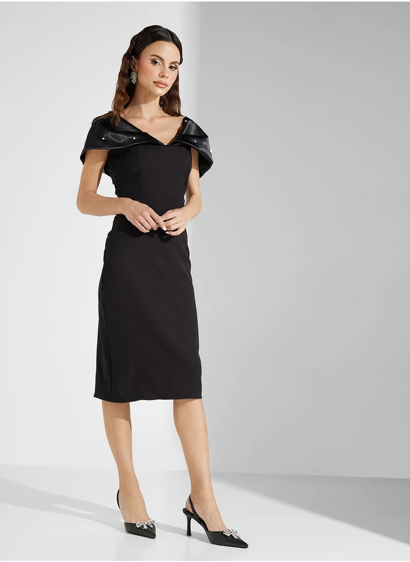 ايلا ليمتد اديشن Off Shoulder Dress With Cyrstal Embellishment