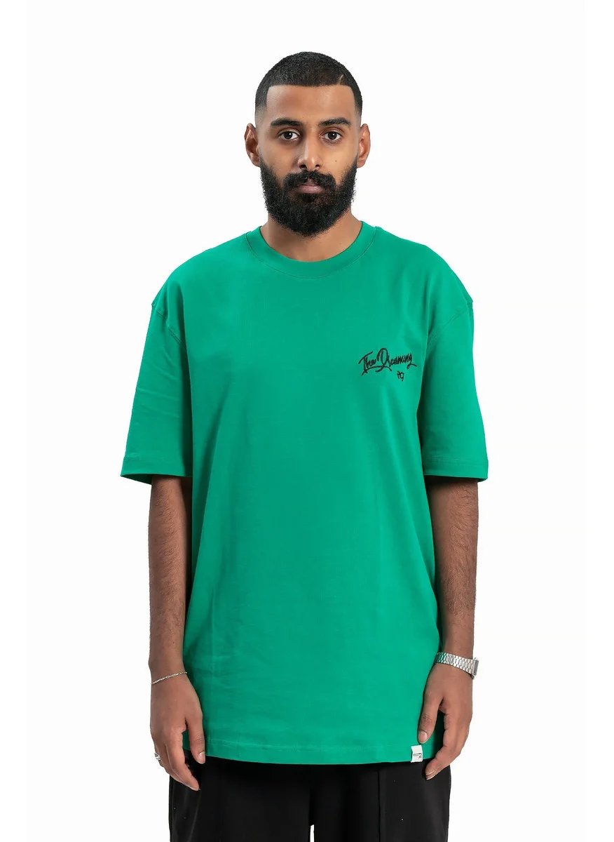 وي كرييت Men's Green Dreaming T-shirt By WECRE8