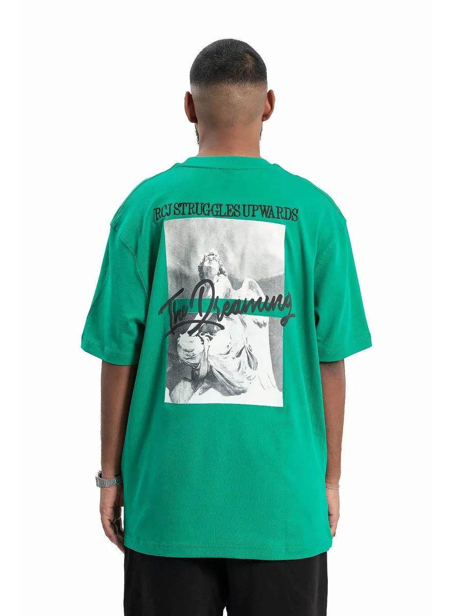 وي كرييت Men's Green Dreaming T-shirt By WECRE8