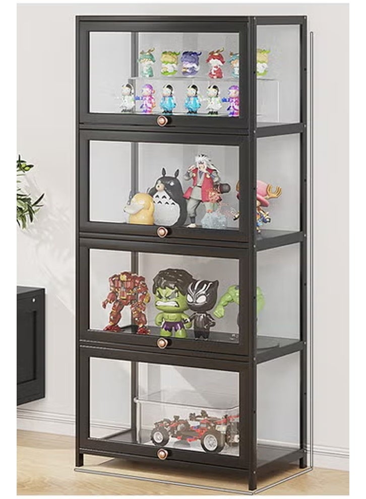 NKX Display Cabinet Storagefor Multifunctional Home Bedroom Living Room and Book Storage Black 140*32*70cm - Image 1
