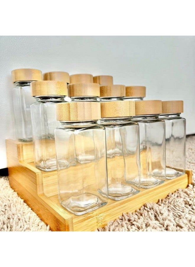 WHISKET 100 ML | Glass Spice Jars with Lids,Spices & Seasonings Sets Organizer Spice Containers, Airtight Food Canisters (Pack Of 12) - Image 2
