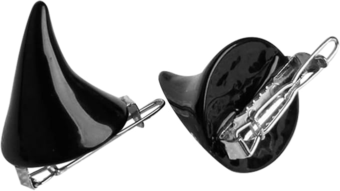 Stereo Devil Horn Ear Clip Chic Halloween Cosplay Hair Clip Hairpin Black1 Pair2 Pieces