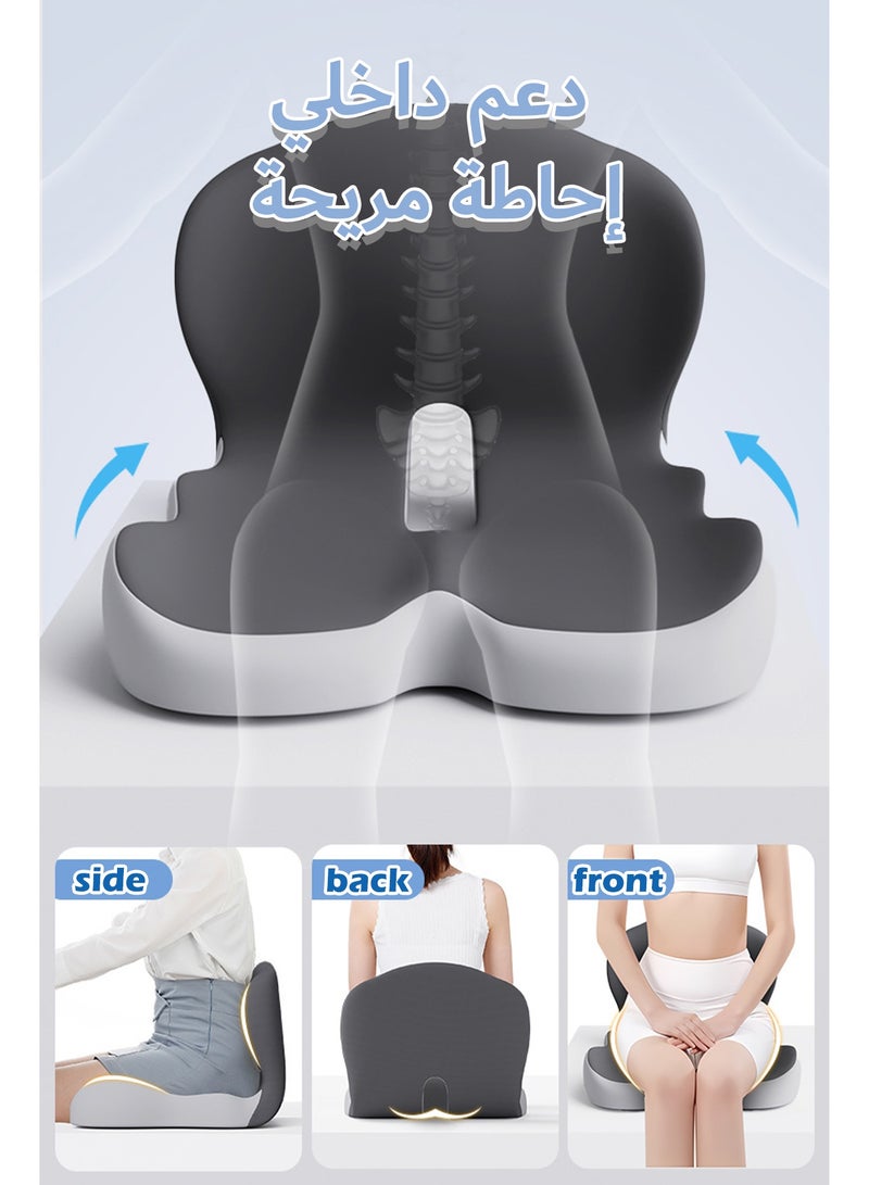 وسادة دعم قطني، وسادة مقعد، لوح دعم ظهر للكرسي للكرسي المكتبي وكرسي الألعاب ومقعد السيارة والكرسي المتحرك برغوة الذاكرة - Image 5