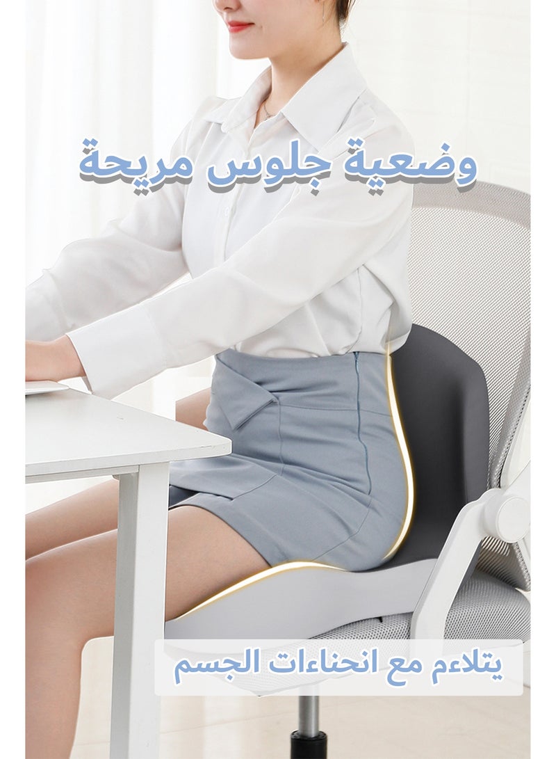 وسادة دعم قطني، وسادة مقعد، لوح دعم ظهر للكرسي للكرسي المكتبي وكرسي الألعاب ومقعد السيارة والكرسي المتحرك برغوة الذاكرة - Image 4