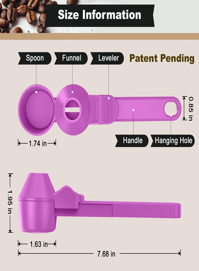 Lov Sprout Coffee Scoop & Funnel for Reusable K Cup Refillable Coffee Pods, Coffee Measuring Spoon 2 Tablespoon Capacity, Scoop with Funnel for Ground Coffee, Protein Powder, Tea (Purple, 2 Pack) - Image 5