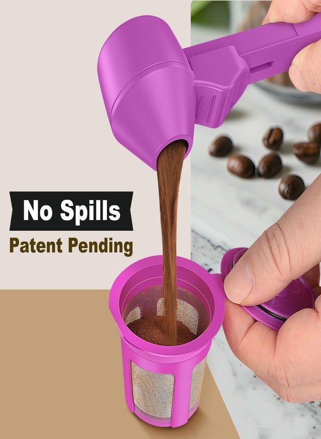 Lov Sprout Coffee Scoop & Funnel for Reusable K Cup Refillable Coffee Pods, Coffee Measuring Spoon 2 Tablespoon Capacity, Scoop with Funnel for Ground Coffee, Protein Powder, Tea (Purple, 2 Pack) - Image 3