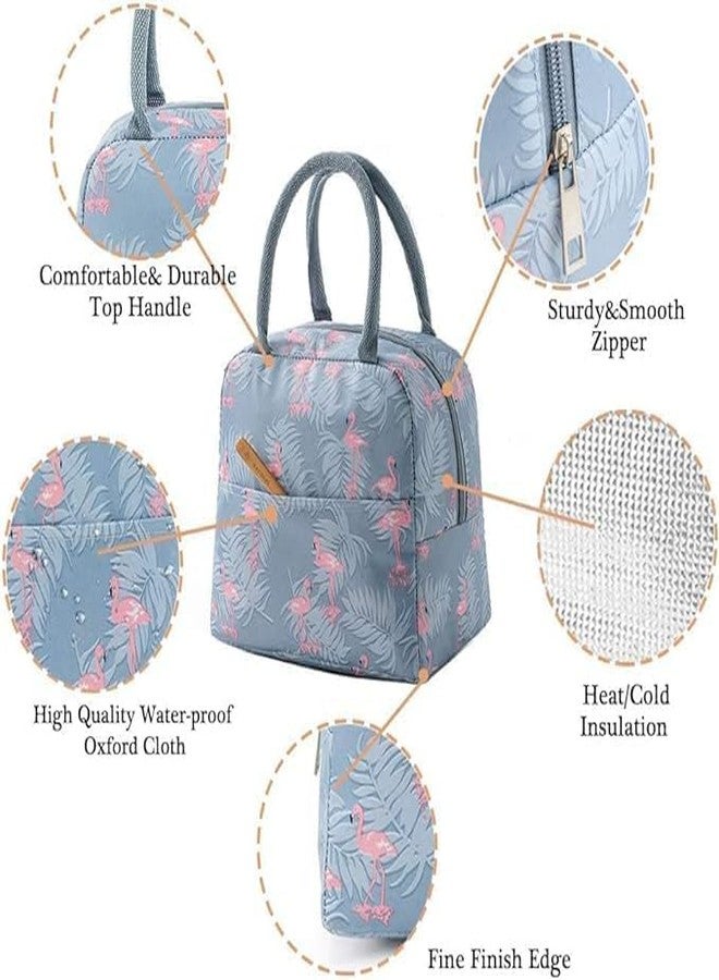 Pamidhar Insulated Lunch Bags Small for Women Work, Student Kids to School, Thermal Cooler Tote Bag Picnic Organizer Storage Lunch Box Portable and Reusable (Grey) - Image 4