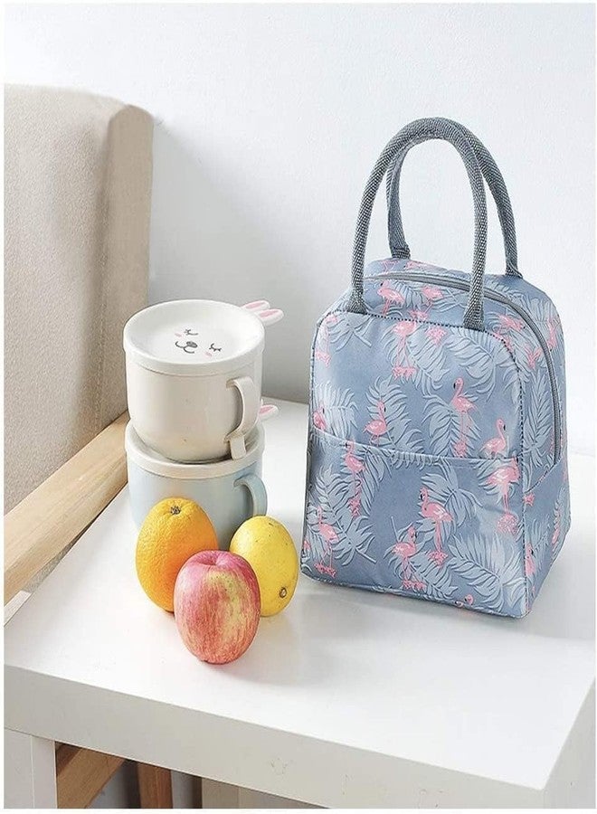 Pamidhar Insulated Lunch Bags Small for Women Work, Student Kids to School, Thermal Cooler Tote Bag Picnic Organizer Storage Lunch Box Portable and Reusable (Grey) - Image 2