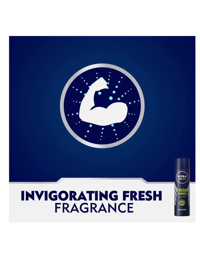 Nivea - Nivea Fresh Power Deodorant Spray for Men 150 ml - Image 1