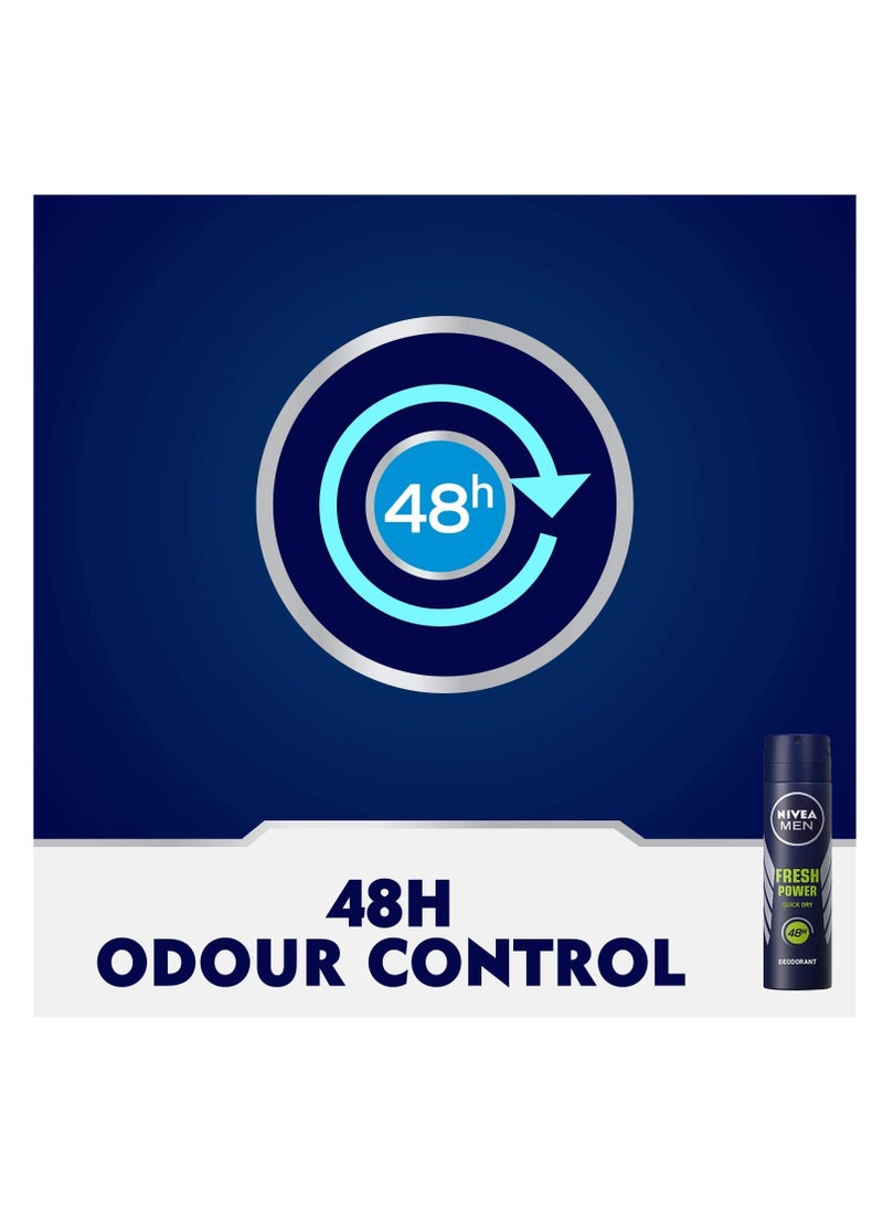 Nivea - Nivea Fresh Power Deodorant Spray for Men 150 ml - Image 1