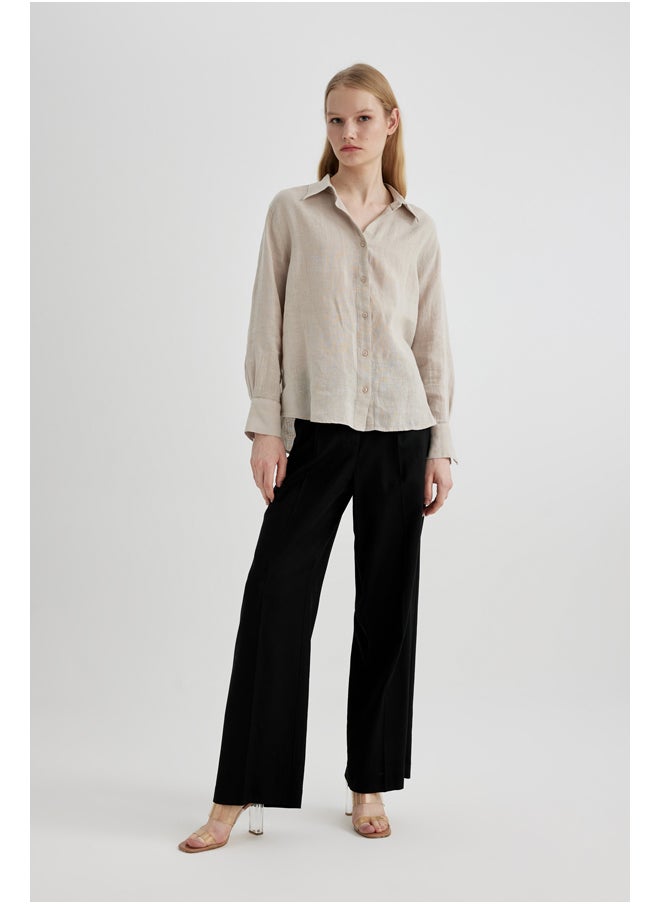 DeFacto - Woman Oversize Fit Woven Long Sleeve Shirt - Image 1