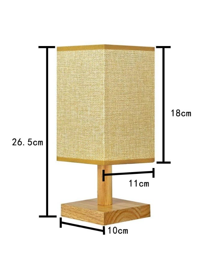 LED Table Lamps, Square Flaxen Fabric Shad,LED Bulb 3 Way Dimmable Lamp,Wooden Base For Living Room, Dorm, Home, Office. - Image 4