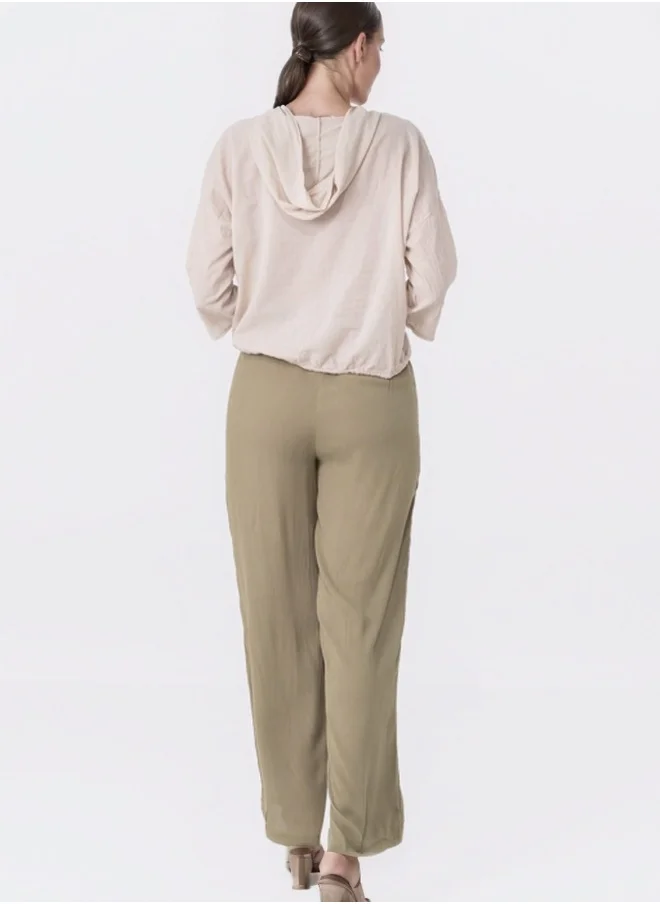 زابايوني Button-Down Embroidered Eyelet Blouse - Beige