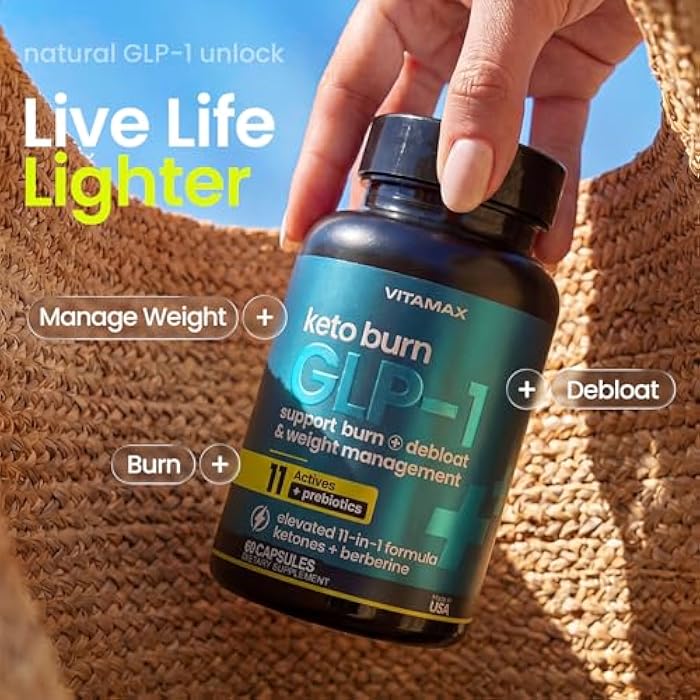 Vitamax GLP-1 Support Supplement for Weight Loss & Fat Burner for Women & Men – Ketone Metabolism Support with BHB Ketones, ACV, Berberine, Polyphenols & Prebiotics for Appetite, Digestion & Cravings - Image 2
