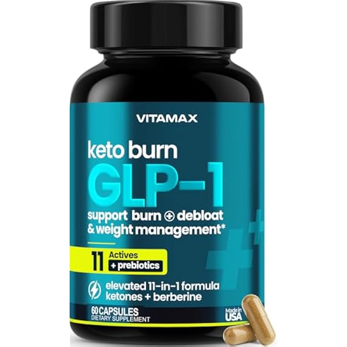 Vitamax GLP-1 Support Supplement for Weight Loss & Fat Burner for Women & Men – Ketone Metabolism Support with BHB Ketones, ACV, Berberine, Polyphenols & Prebiotics for Appetite, Digestion & Cravings - Image 1