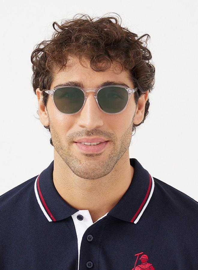 30Sundays Olympian,Men Round SunglassesUV400 (Transparent,Green) - Image 4