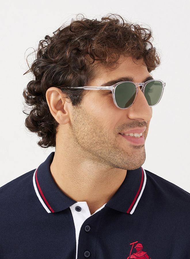 30Sundays Olympian,Men Round SunglassesUV400 (Transparent,Green) - Image 5