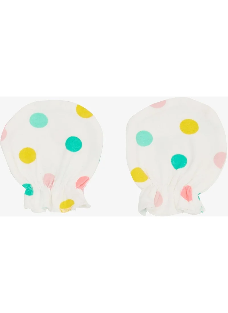 Breeze Newborn Baby Gloves Colorful Polka Dots White