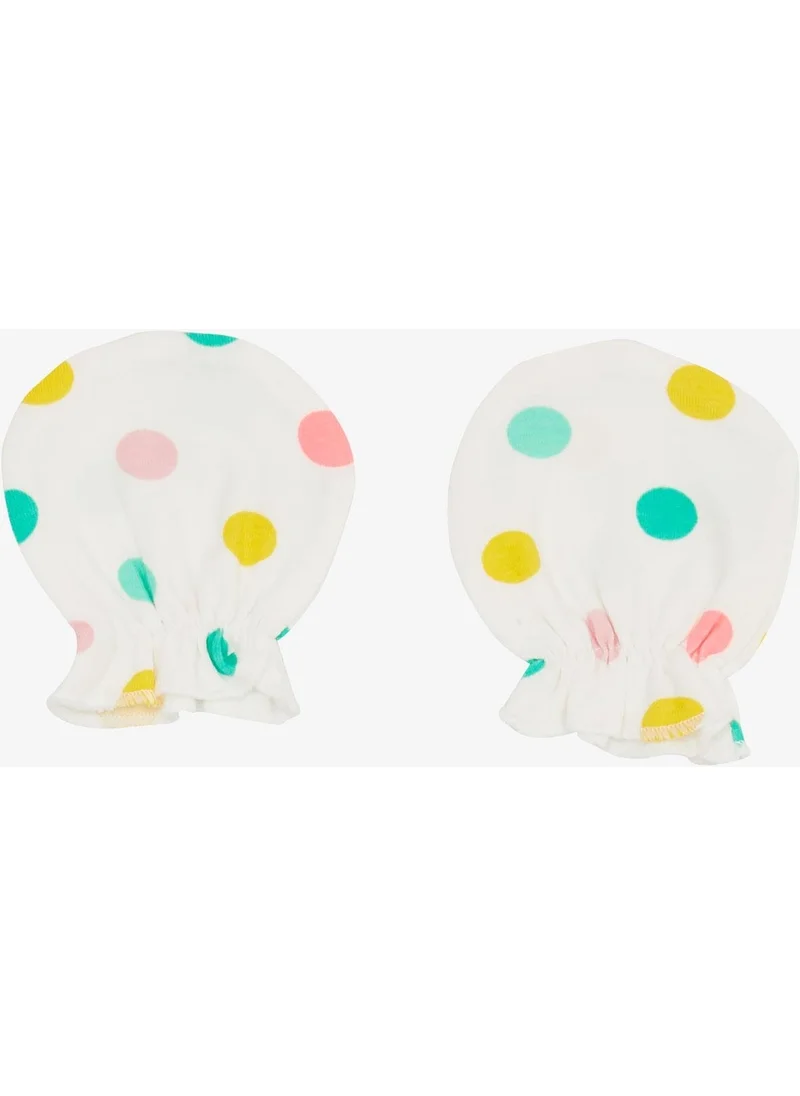 Breeze Newborn Baby Gloves Colorful Polka Dots White