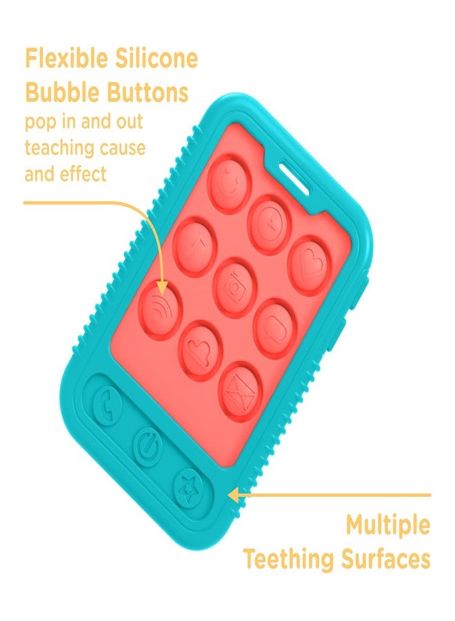 Nuby Cell Phone Popper Sensory Play Teether Toy - 3+ Months, 1pk Assorted Neutral Colors - Image 2