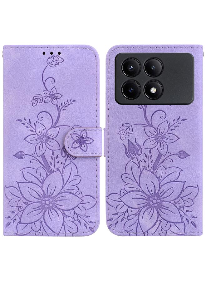 Case For Xiaomi Redmi K70E / Poco X6 Pro Lily Embossed Leather Phone Case