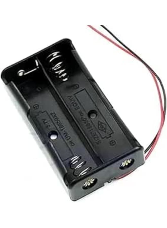 18650 Battery Case Holder for 2 Cells – Secure and Durable Storage for Li-ion Batteries, Compact Design for Easy Use and Storage- Black