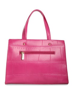 CAPRESE Caprese Mink Abstract Fuchsia Faux Leather Small Tote Handbag  - Image 3