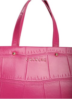 CAPRESE Caprese Mink Abstract Fuchsia Faux Leather Small Tote Handbag  - Image 4