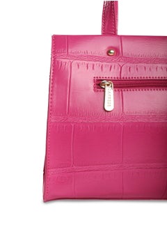 CAPRESE Caprese Mink Abstract Fuchsia Faux Leather Small Tote Handbag  - Image 5