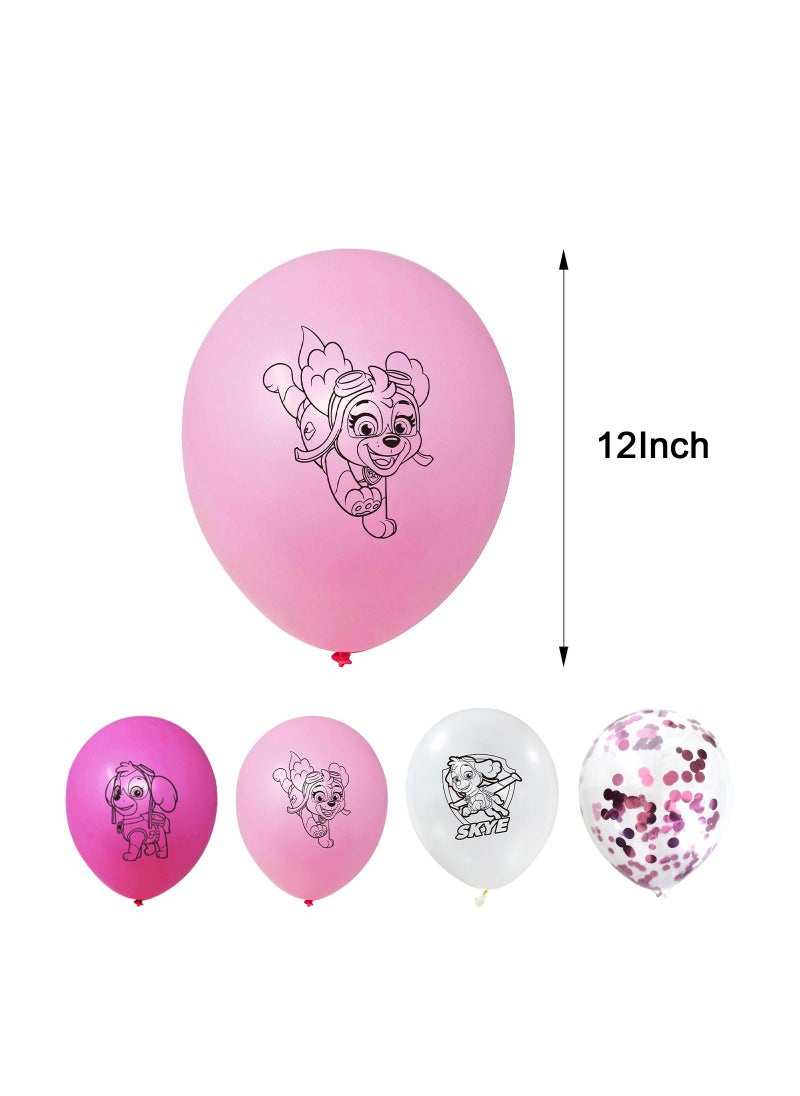 LA FIESTA 46 Piece Skye Paw Patrol Birthday Decorations for Kids  - Image 3
