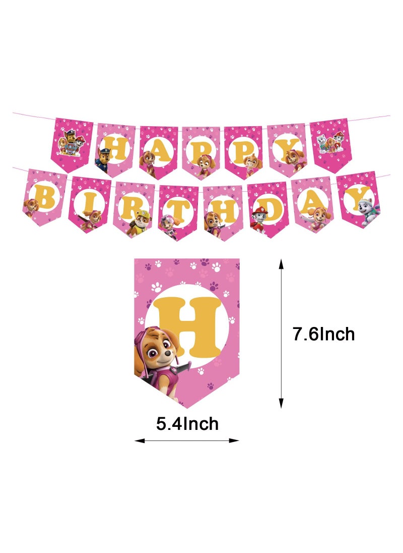 LA FIESTA 46 Piece Skye Paw Patrol Birthday Decorations for Kids  - Image 2