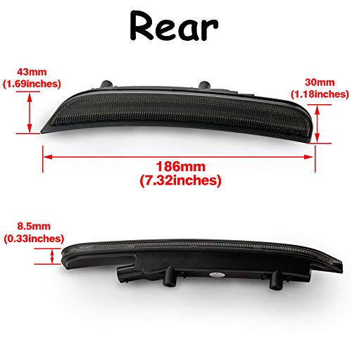 NSLUMO Amber Red LED Side Marker Light for Do-dge Charger 2015 2016 2017 2018 2019 2020 2021 2022 Smoke Lens Led Side Marker Lights Front & Rear Sit Car Led Side Marker Lamp Kit - Image 4