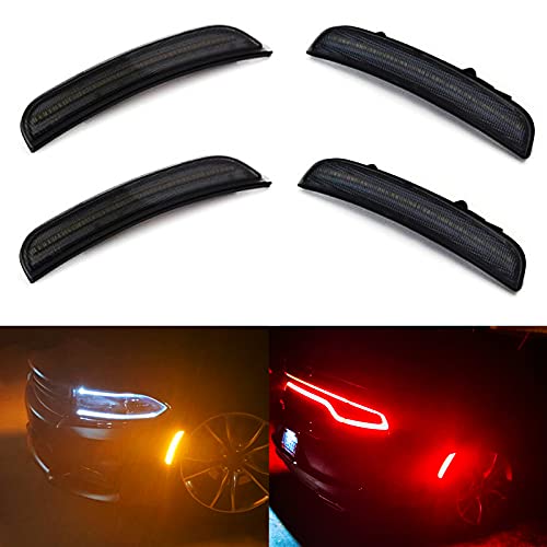 NSLUMO Amber Red LED Side Marker Light for Do-dge Charger 2015 2016 2017 2018 2019 2020 2021 2022 Smoke Lens Led Side Marker Lights Front & Rear Sit Car Led Side Marker Lamp Kit - Image 1