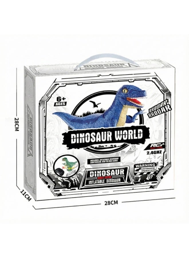 ديناصور تي ريكس عملاق بالريموت كنترول مع صوت زئير وحركة 360 درجة - لعبة قابلة للنفخ للأطفال بتردد 2.4 جيجاهرتز وقابلة للشحن - Image 4
