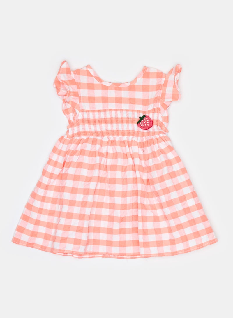 Panco Baby Girls STRAWBERRY Plaid Patterned Dress - Image 1