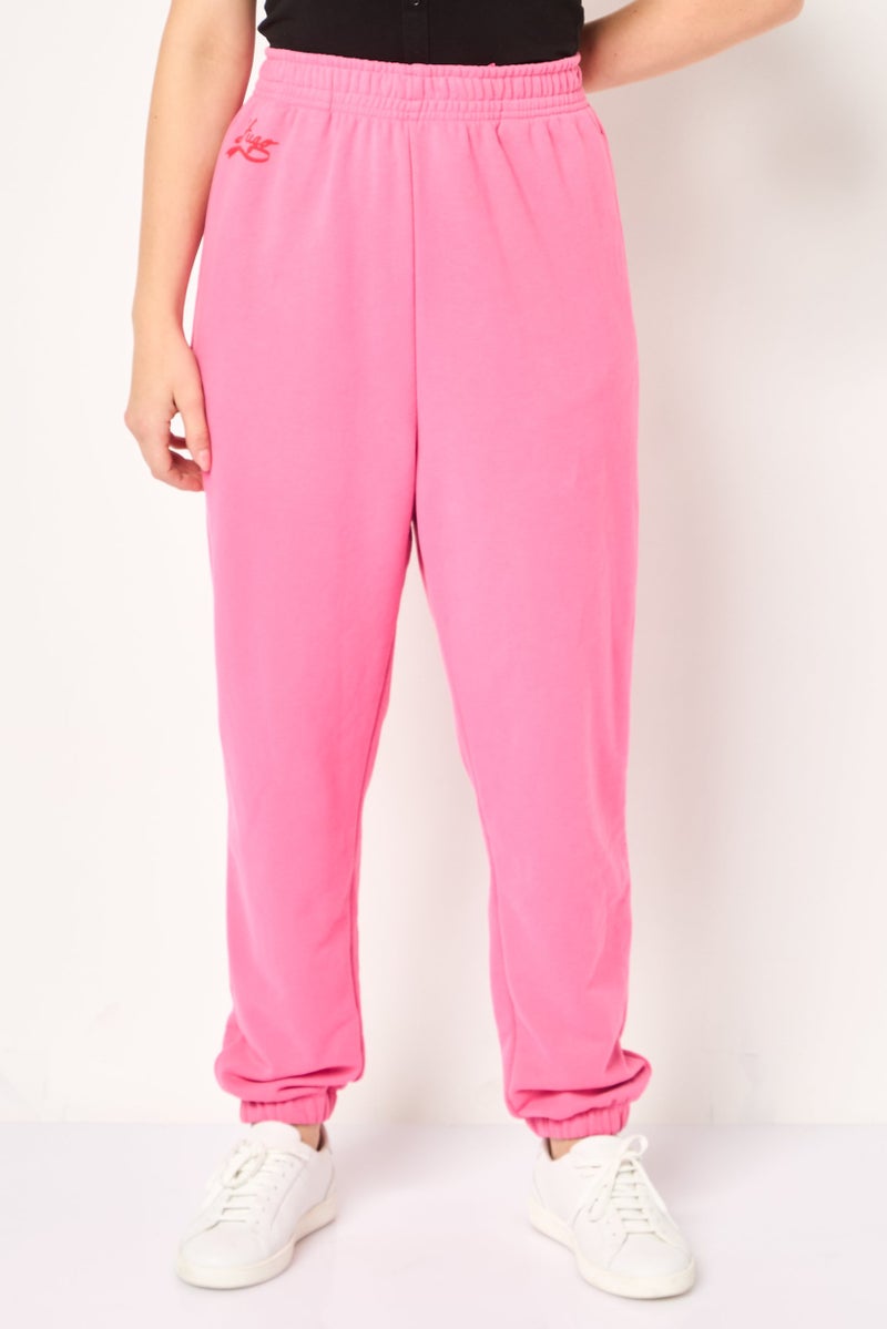 HUGO BOSS Women Regular Fit Plain Sweatpants, Pink - Image 1
