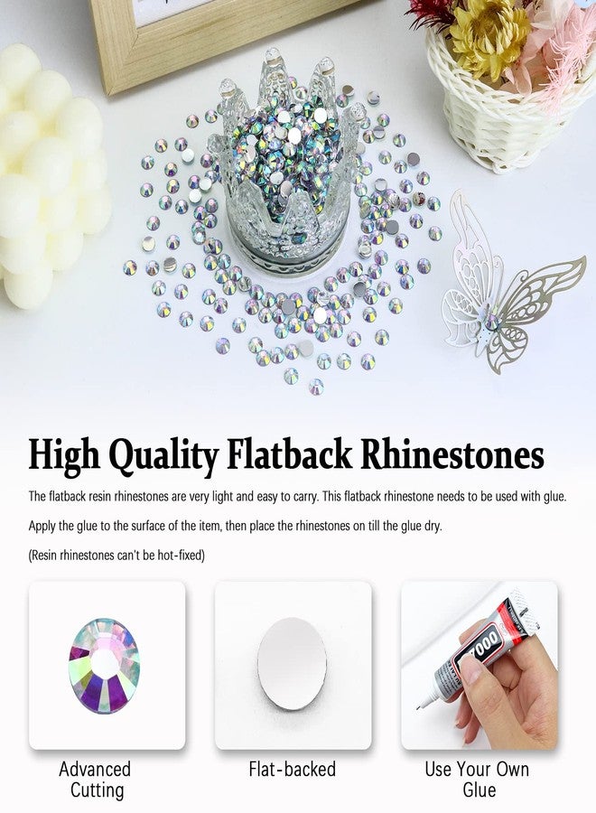 Briskbloom 1000PCS SS30 6mm Resin Flatback Rhinestone, AB Iridescent Flatback Rhinestones for Nails, Tumblers, Mugs, Bottles, Craft Decoration, Loose Bling Glitter Diamond Stone - Image 2