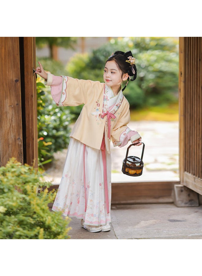 Flag Platinum Qibohanfu Girls' Spring New Style, Children's Ancient-style Ethereal Ming Dynasty Chinese-style Tang Suit, Moshanghua Kai, 140 - Image 2
