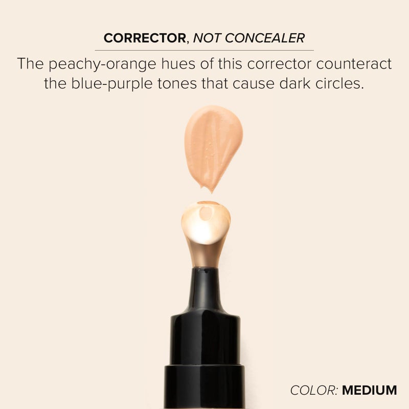 DRMTLGY تصحيح العين المتلألئة من DRMTLGY SPF 41، مصحح لون تحت العين للهالات السوداء، كريم عين ملون مضاد للشيخوخة، سيروم مرطب للعين مع نغمة خوخية مؤهل لـ FSA/HSA، متوسط - Image 3