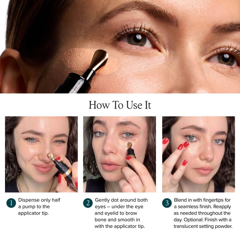 DRMTLGY تصحيح العين المتلألئة من DRMTLGY SPF 41، مصحح لون تحت العين للهالات السوداء، كريم عين ملون مضاد للشيخوخة، سيروم مرطب للعين مع نغمة خوخية مؤهل لـ FSA/HSA، متوسط - Image 5