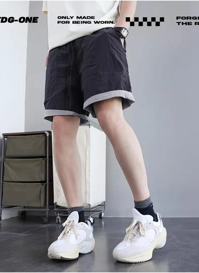 Take Two Take Two Loose Fit Contrast Trim Shorts with Drawstring